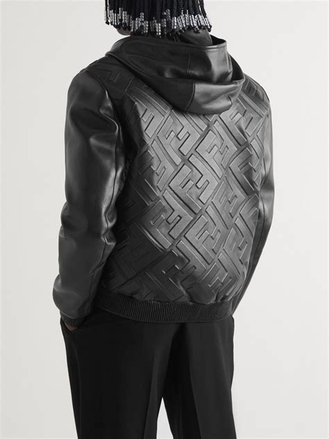 fendi silver leather jacket|fendi leather hooded jacket.